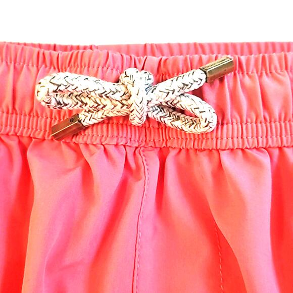 Vintage Summer Women's Pink Athletic Shorts with Black & Blue Striped Sides Sz L - Picture 3 of 7